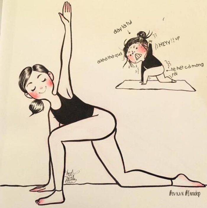 Phì cười trước những hình ảnh đối lập khi bạn tập Yoga làm đẹp với các chuyên gia