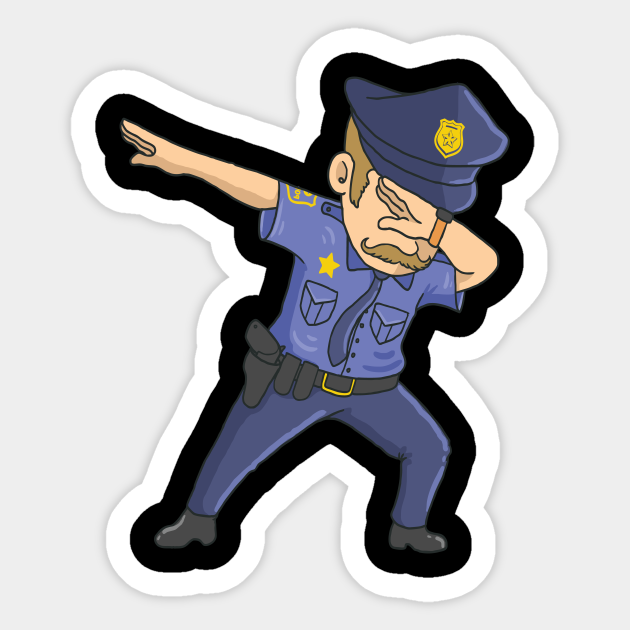 Dabbing Police Men Funny Policeman Dab Dance - Dabbing Policeman - Sticker | TeePublic