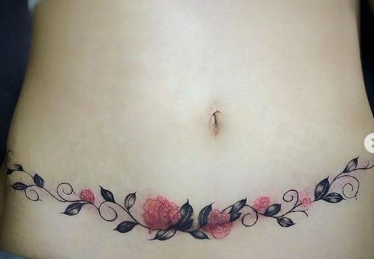 hình xăm che vết rạn và sẹo ở bụng giúp  Bii Trinh Tattoo  Facebook