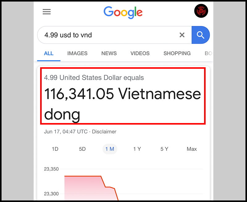 Cách chuyển đổi tiền tệ, ngoại tệ sang tiền Việt cực nhanh bằng Google - Thegioididong.com